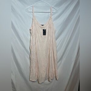 NWT Cottagecore Torrid Light Pink Double Lined Mini Eyelet Cutout Summer Dress